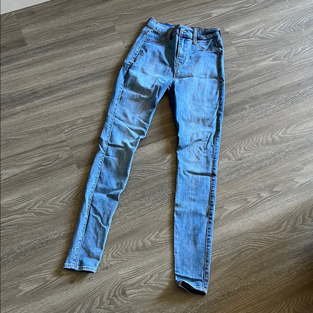 Fashion Nova Skinny Blue Jeans with Casual Fading
